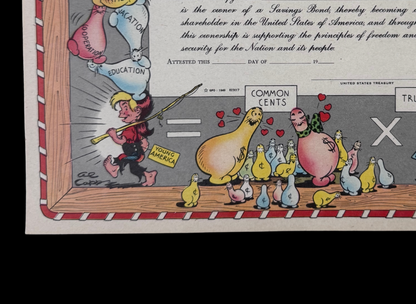Al Capp Designed United States Treasury Bond from 1950s