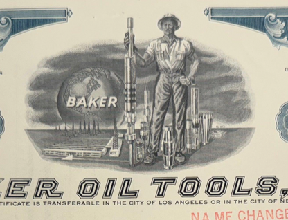 Baker Oil Tools Inc Stock Certificate