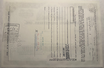 Spartans Industries (fmr Korvettes discount store) Inc Stock Certificate