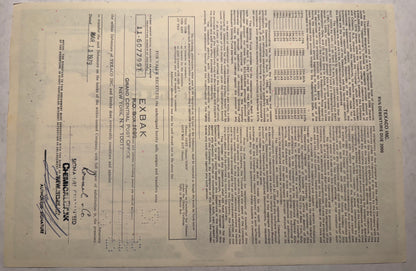 Texaco Inc (now Chevron) Bond Certificate