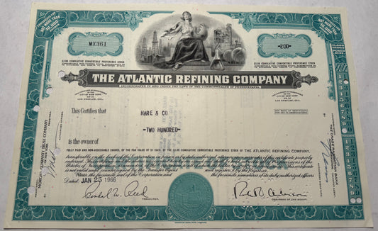 The Atlantic Refining Company Stock Certificate,