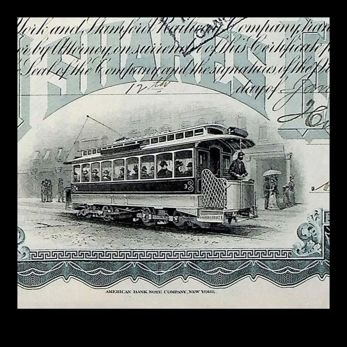 New York and Stamford Railway Company Stock Certificate from 1915