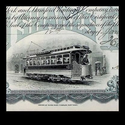 New York and Stamford Railway Company Stock Certificate from 1915