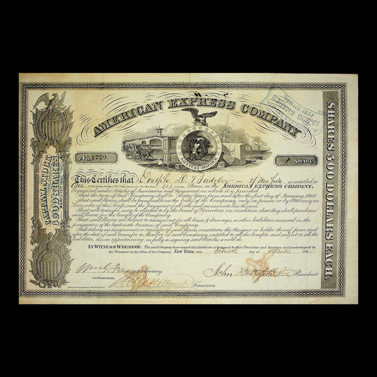 American Express Company Stock Certificate from 1890