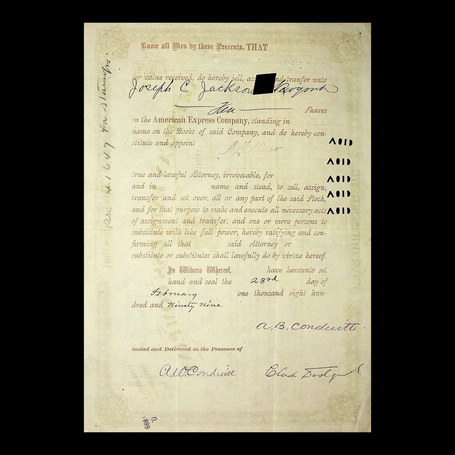 American Express Company Stock Certificate