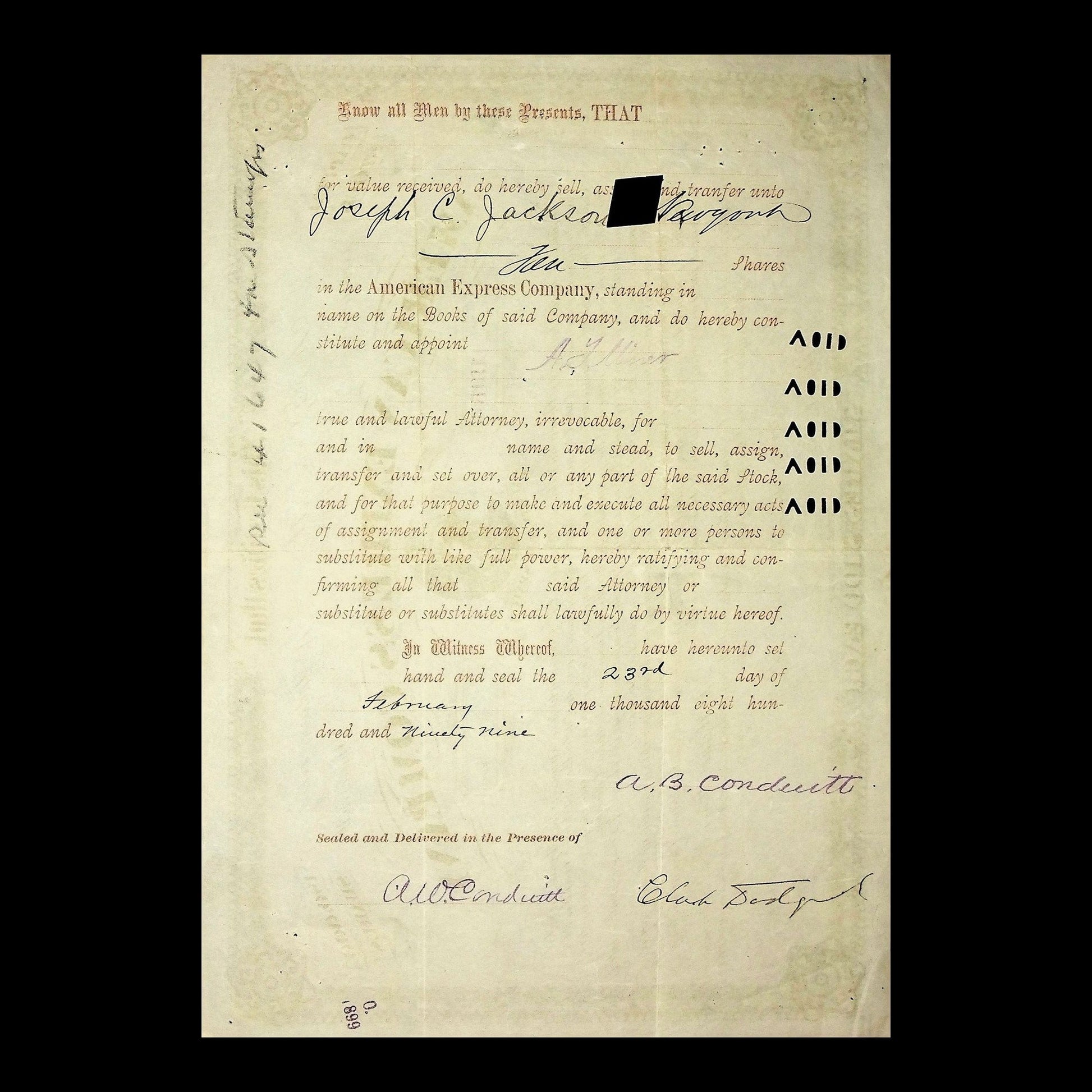 American Express Company Stock Certificate