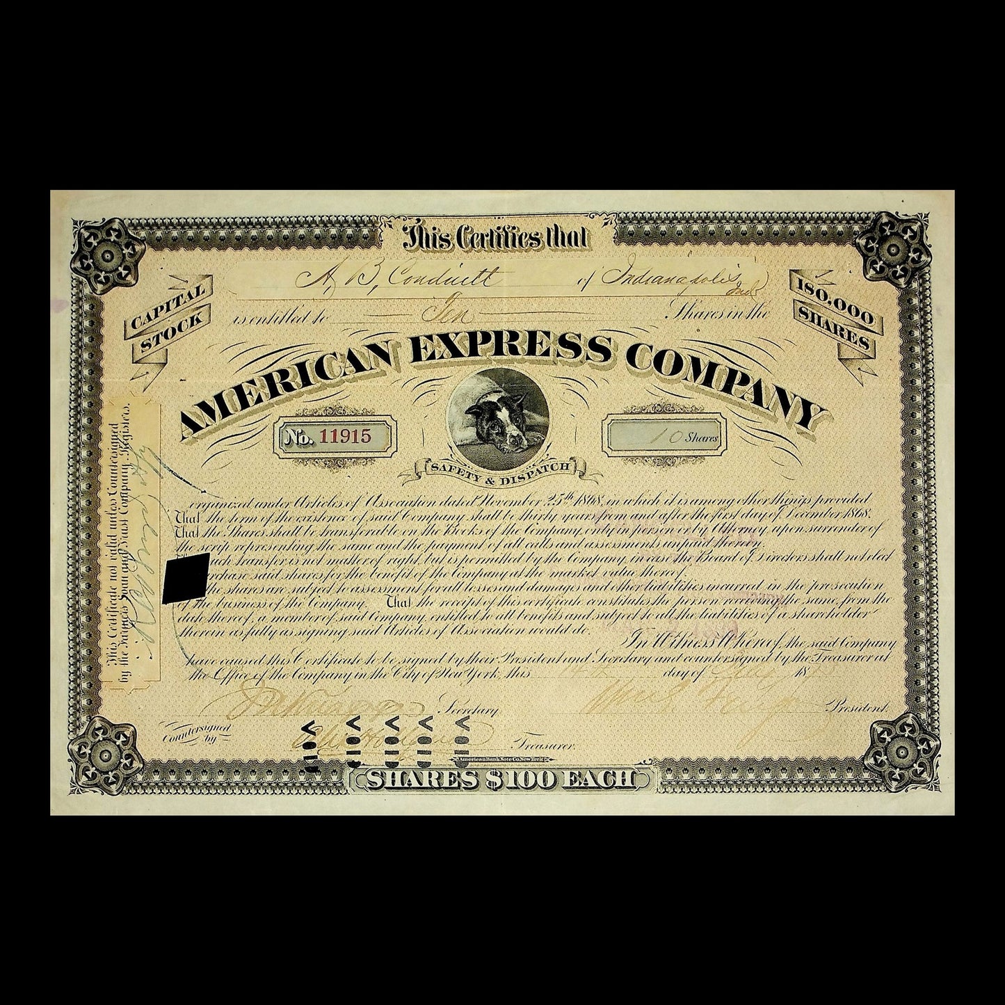 American Express Company Stock Certificate