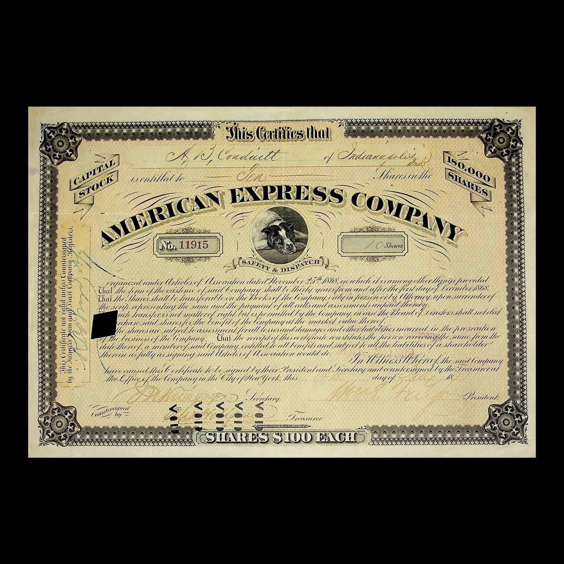 American Express Company Stock Certificate
