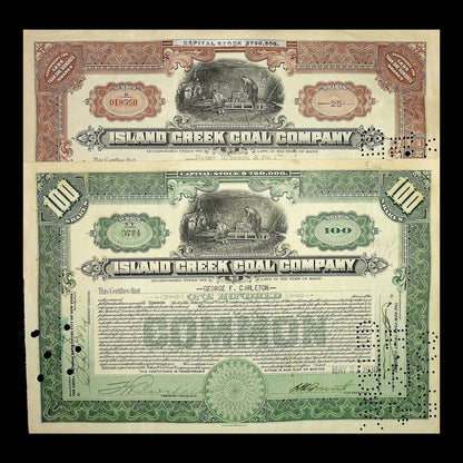 Island Creek Coal Company Stock Certificate from 1931