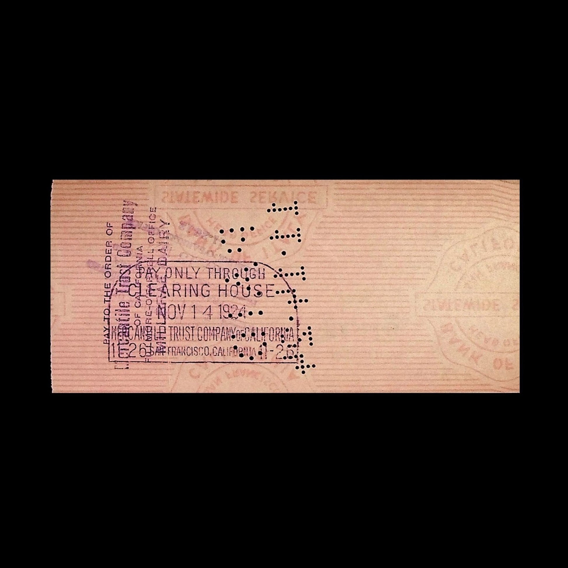Bank of Italy Check from 1924