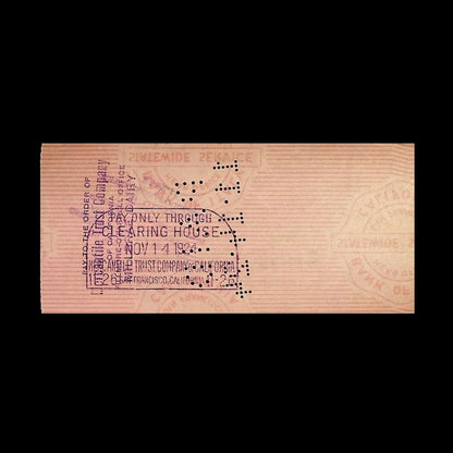 Bank of Italy Check from 1924
