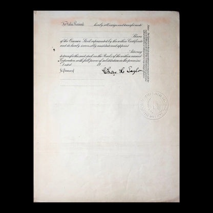 Boston American League Base-Ball Club Stock Certificate from 1913