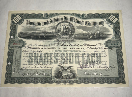 Boston & Albany Railroad Company Stock Certificate