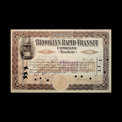 Brooklyn Rapid Transit Company Stock Certificate