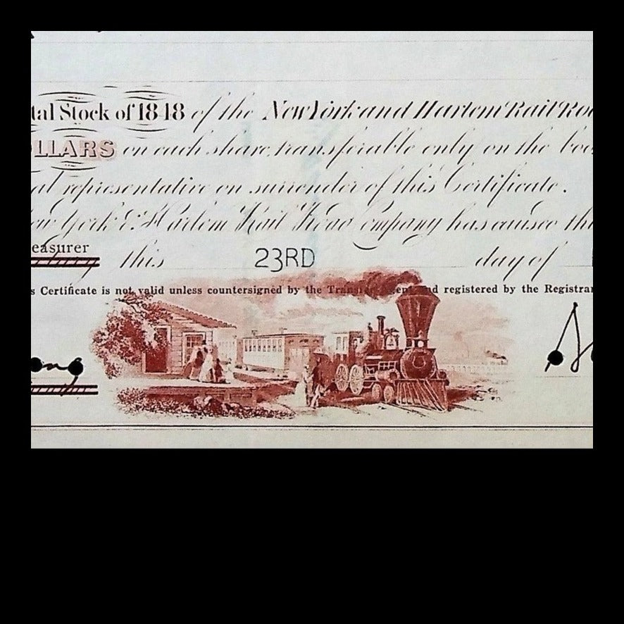 New York and Harlem Railroad Company Stock Certificate from 1962