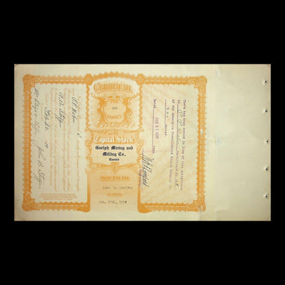 Capital Stock Certificate from 1920