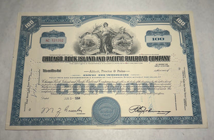 Chicago, Rock Island and Pacific Railroad Company Stock Certificate