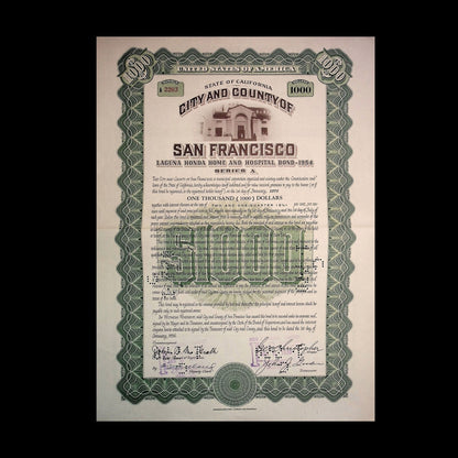 City and County of San Francisco Bond from 1970