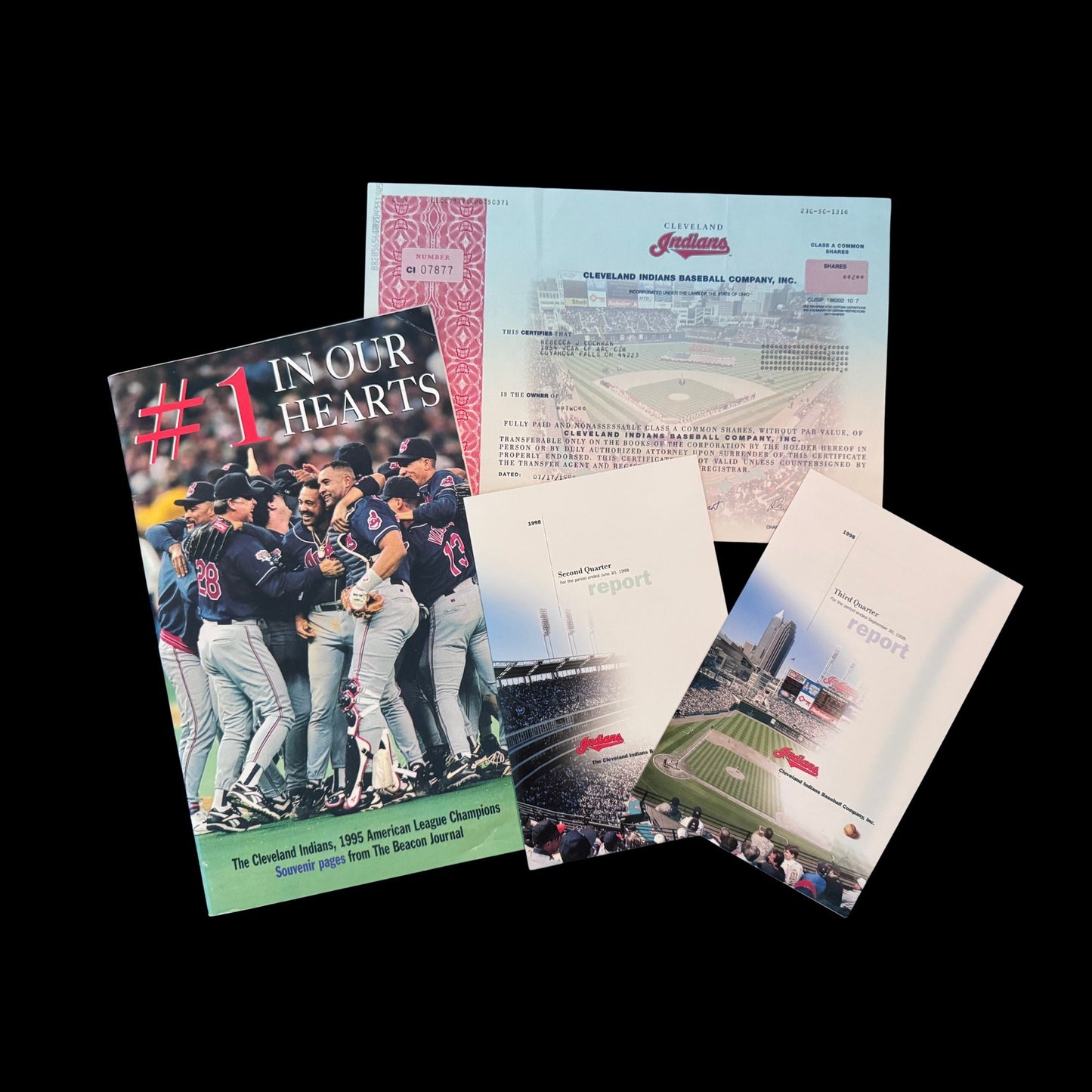 Cleveland Indians Baseball Company Stock Certificate from 1998