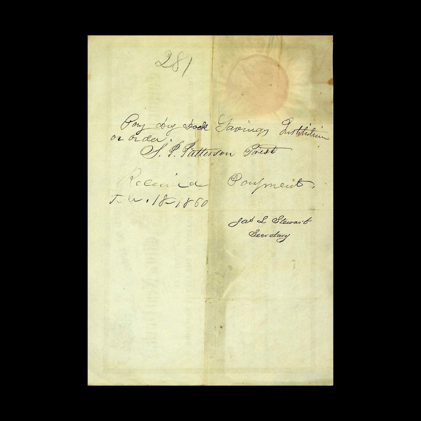 Corporation of the City of New York Revenue Bond from 1850