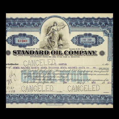 Standard Oil Company Stock Certificate from 1922