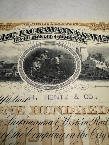 Delaware Lackawanna & Western Railroad Company Stock Certificate