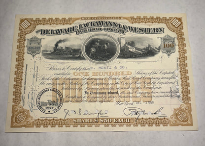 Delaware Lackawanna & Western Railroad Company Stock Certificate