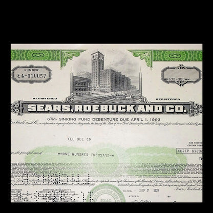 Sears, Roebuck and Co. Bond from 1976
