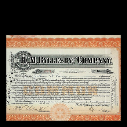H. M. Byllesby and Company Stock Certificate from 1930