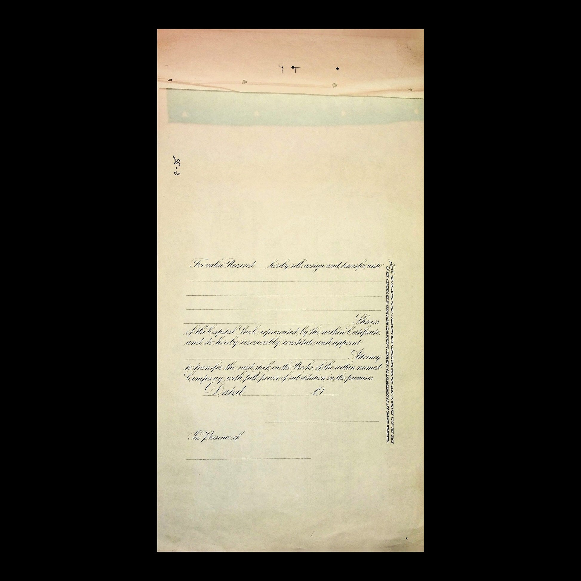 Edison Storage Battery Company Stock Certificate