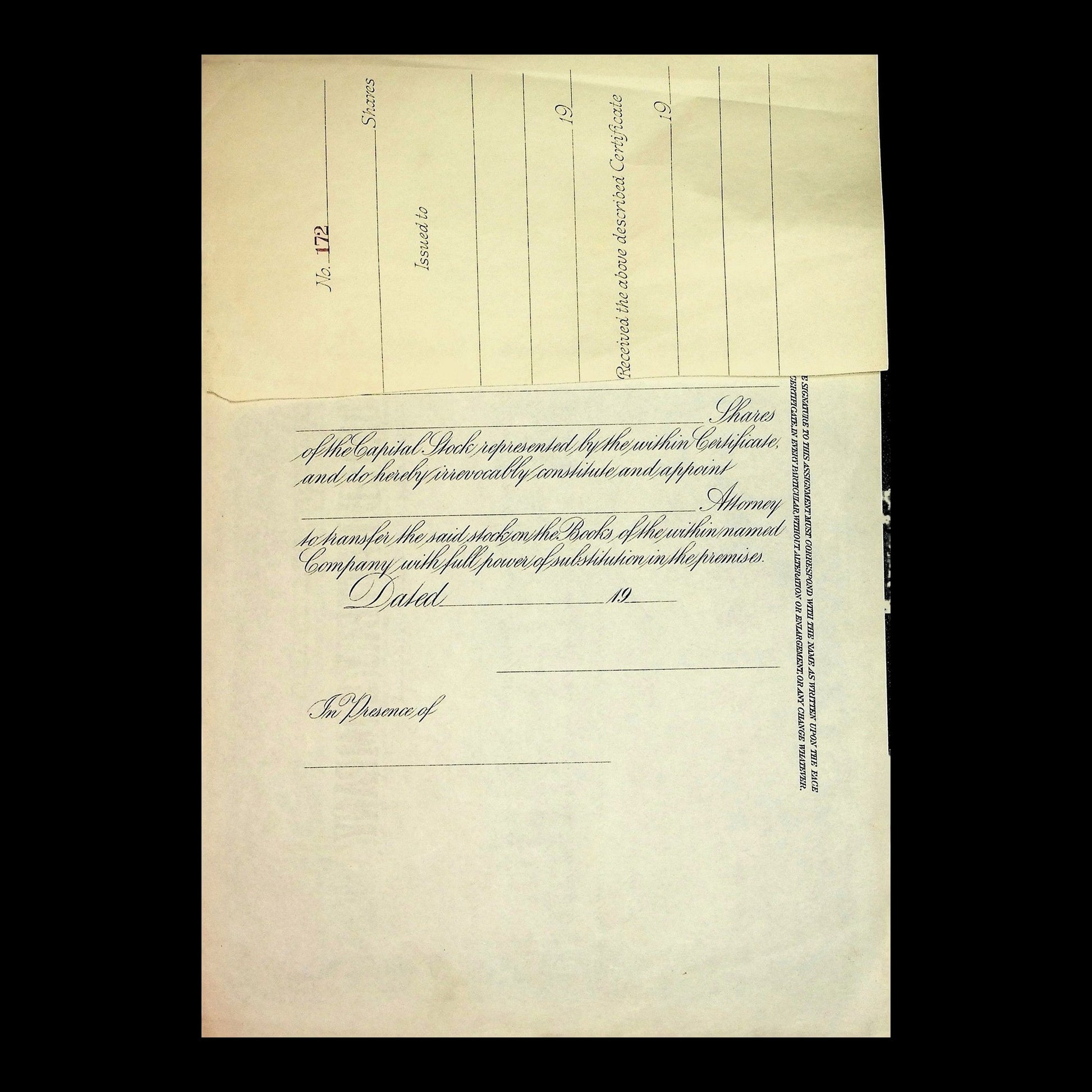 Edison Storage Battery Company Stock Certificate