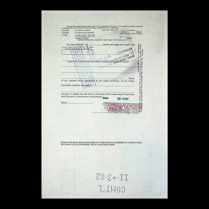 Electronic Mail Corporation of America Stock Certificate from 1982