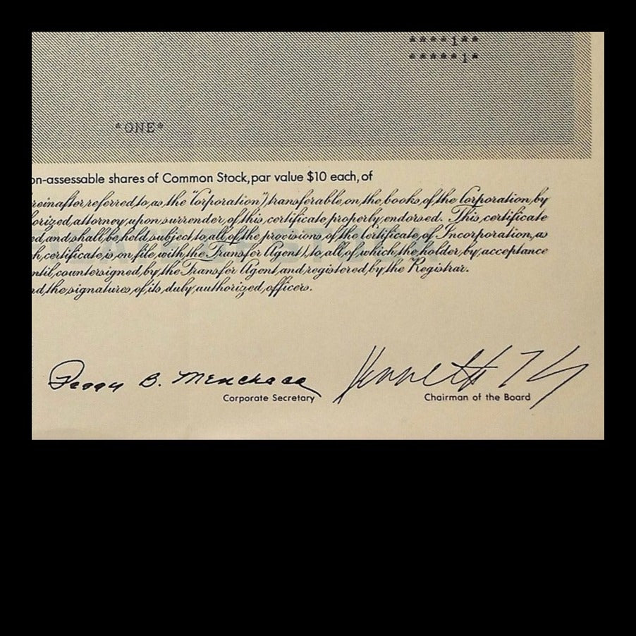 Enron Corp. Stock Certificate from 1990