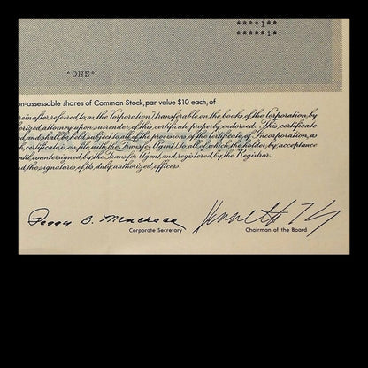 Enron Corp. Stock Certificate from 1990