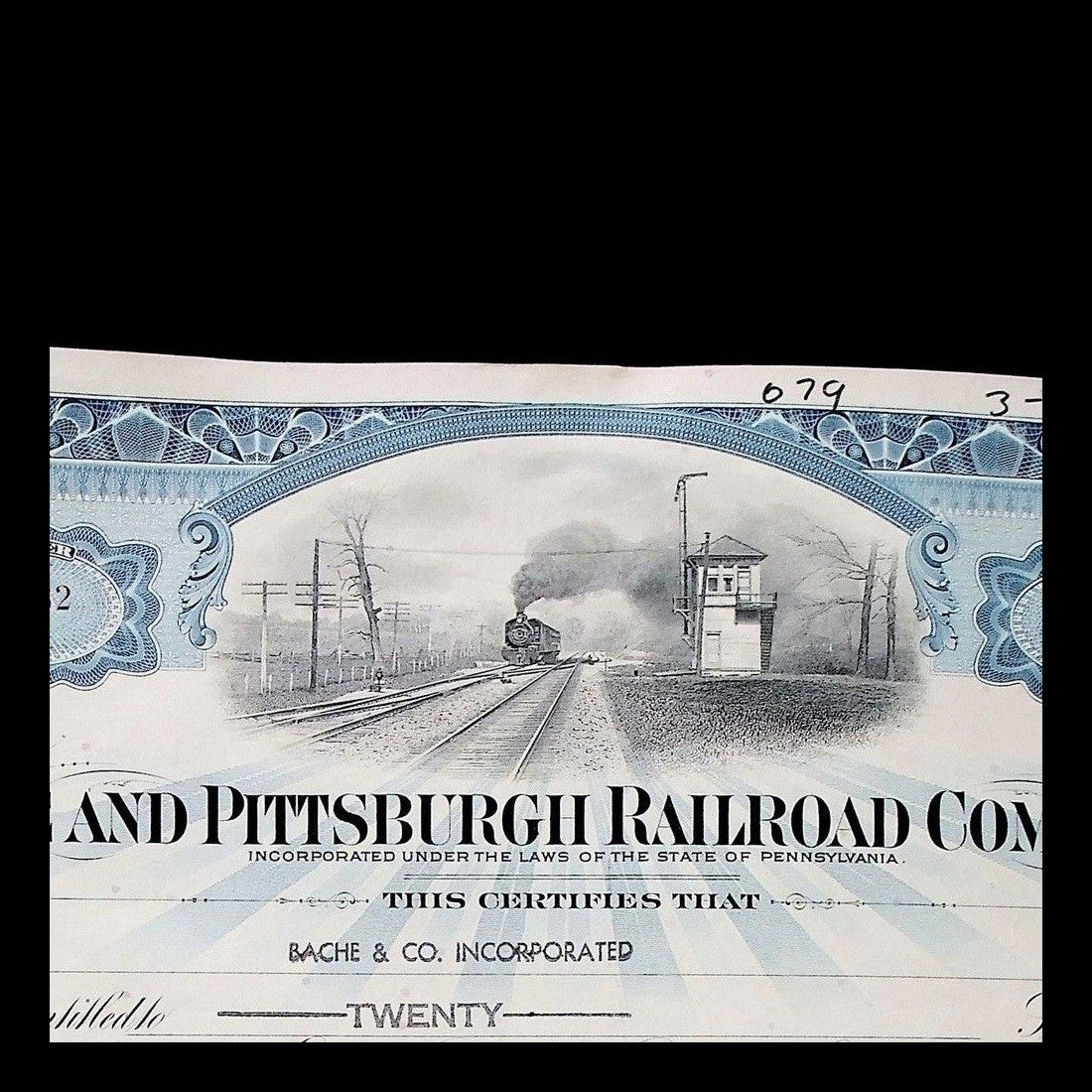 Erie and Pittsburgh Railroad Company Stock Certificate from 1969