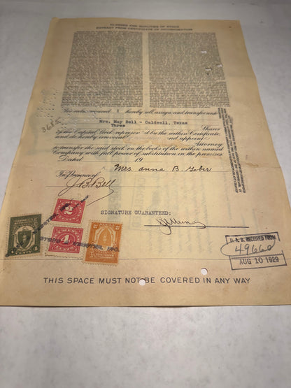 Eastern Texas Electric Company Stock Certificate