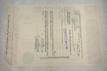 Eurofund Inc Stock Certificate