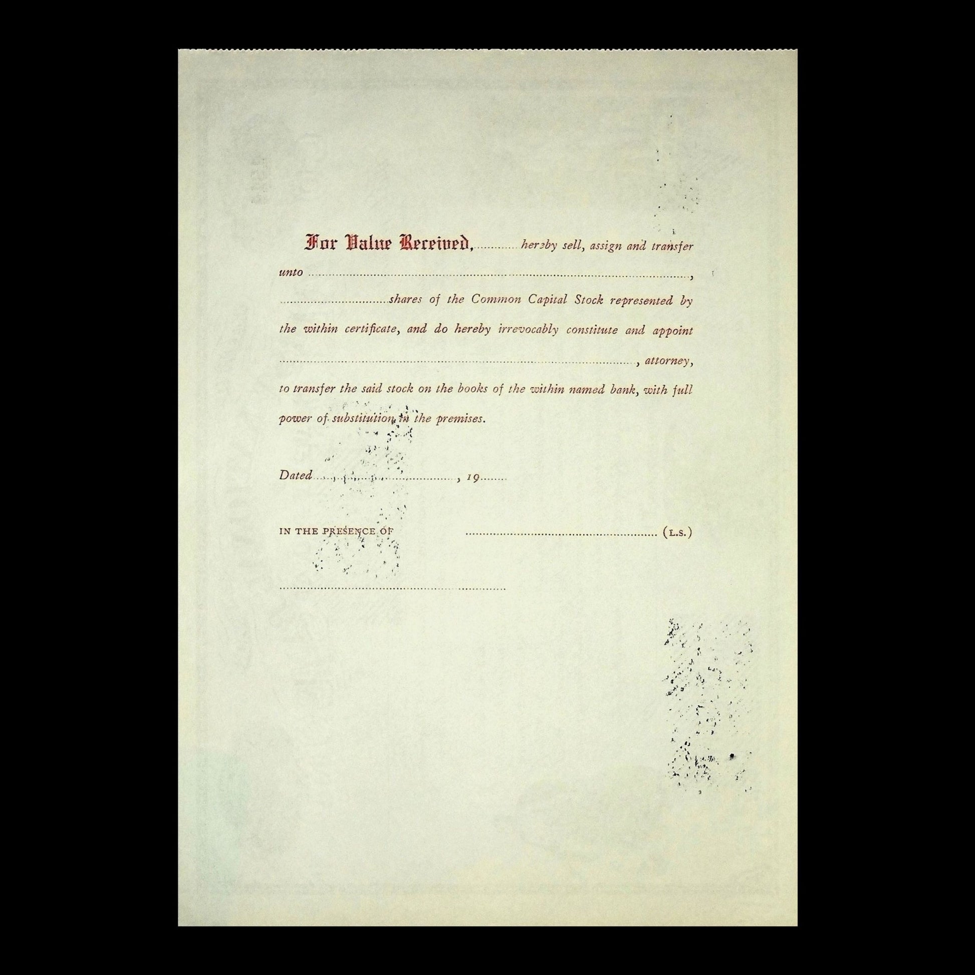First National Bank of Cooperstown Stock Certificate