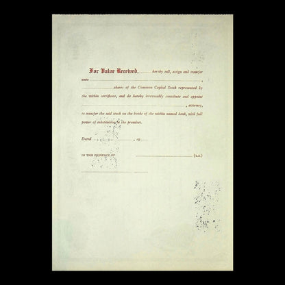 First National Bank of Cooperstown Stock Certificate