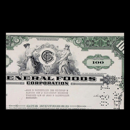 General Foods Corporation Stock Certificate from 1961