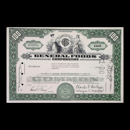 General Foods Corporation Stock Certificate from 1961