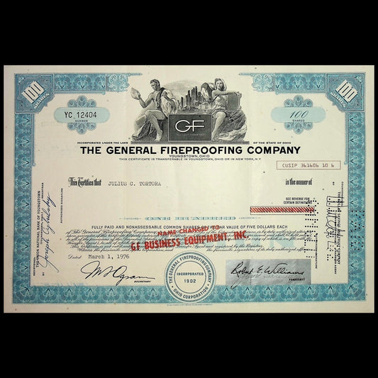 The General Fireproofing Company Stock Certificate