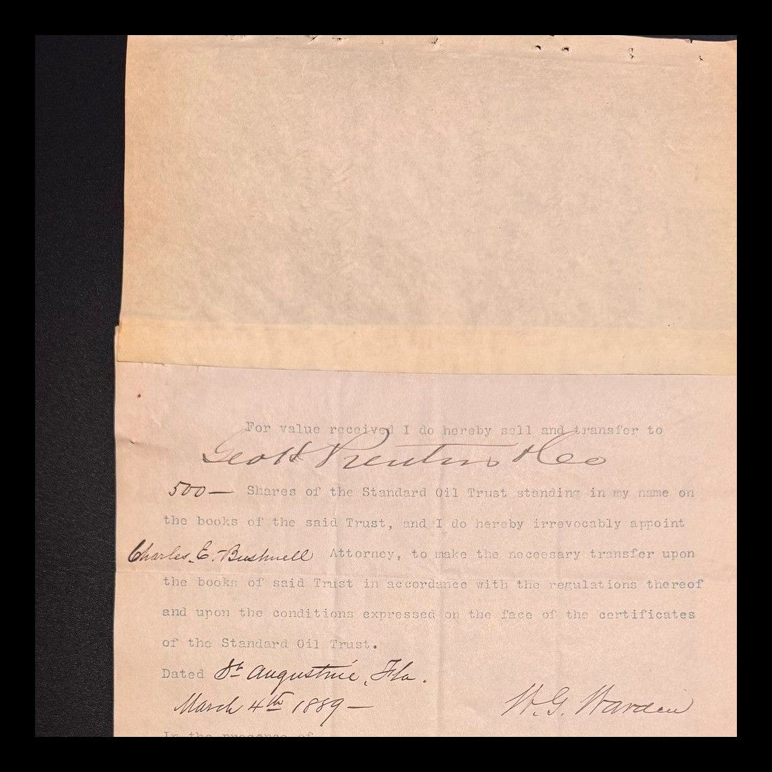 Houdini Picture Corporation Stock Certificate from Early 1900s