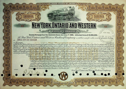 New York Ontario & Western Railway Company Gold Bond