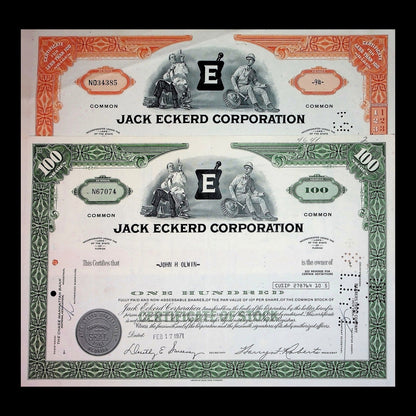 Jack Eckerd Corporation Stock Certificate from 1971