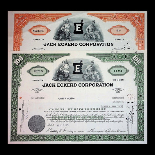 Jack Eckerd Corporation Stock Certificate from 1971