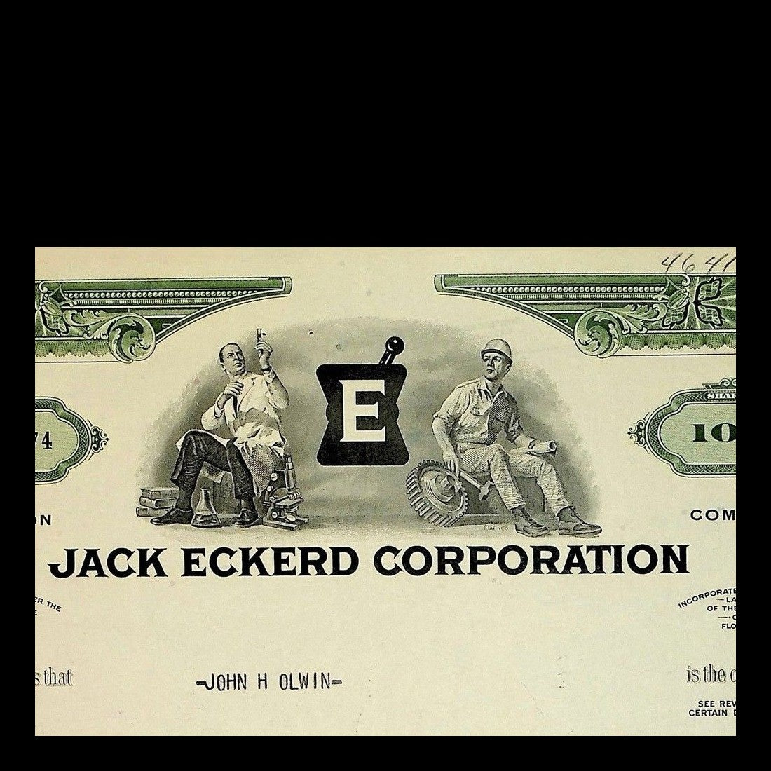 Jack Eckerd Corporation Stock Certificate from 1971