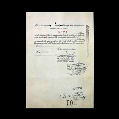 Lion Match Company Stock Certificate from 1953