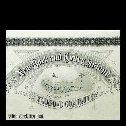 New York and Coney Island Railroad Company Stock Certificate