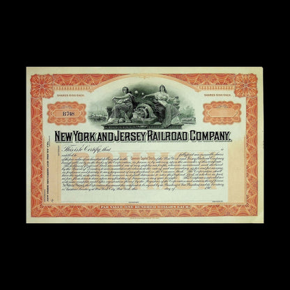 New York and Jersey Railroad Company Stock Certificate